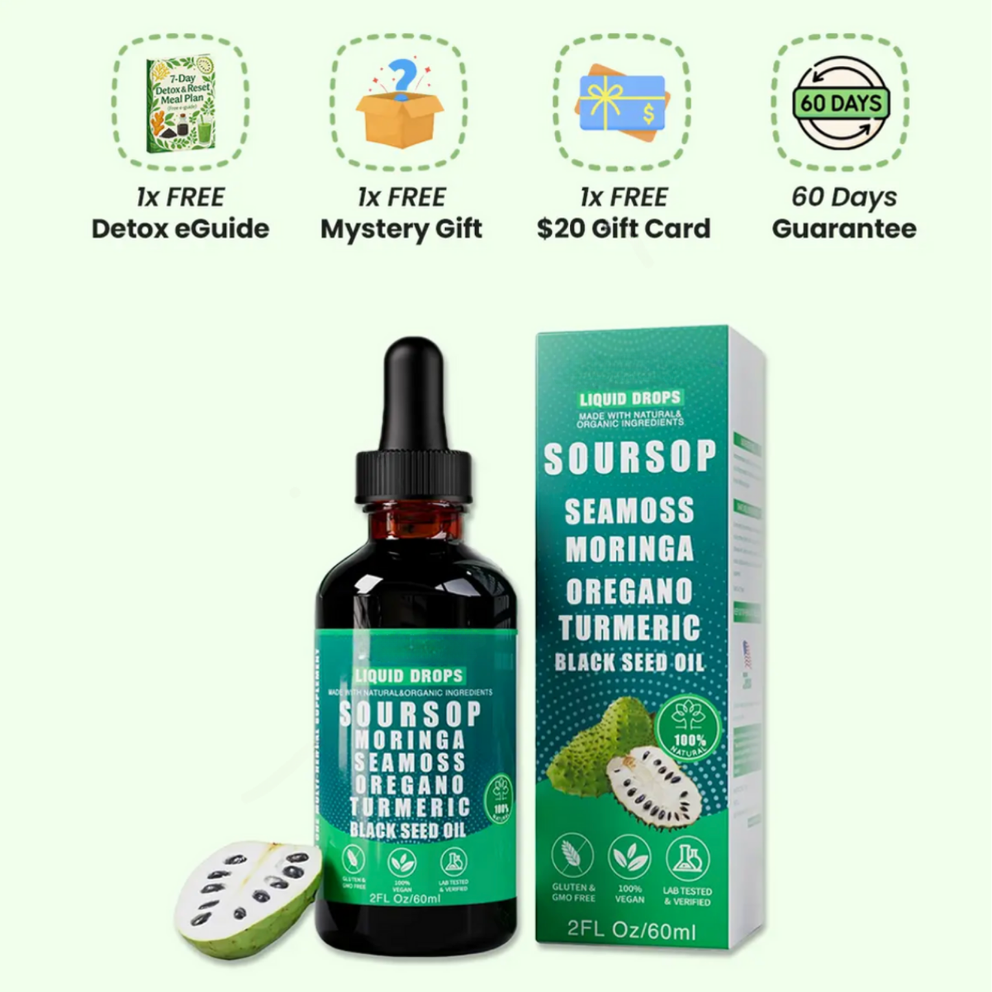 100% Organic 10-in-1 Soursop Extract Drops