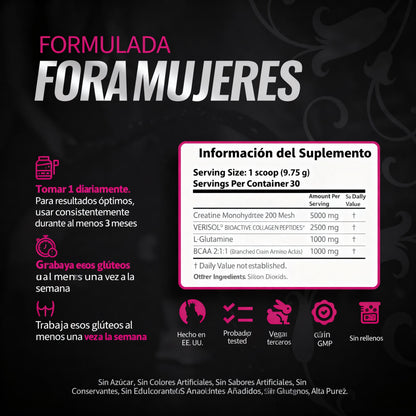 Bold Buns Creatina para mujeres - Brillo de la piel y salud capilar!
